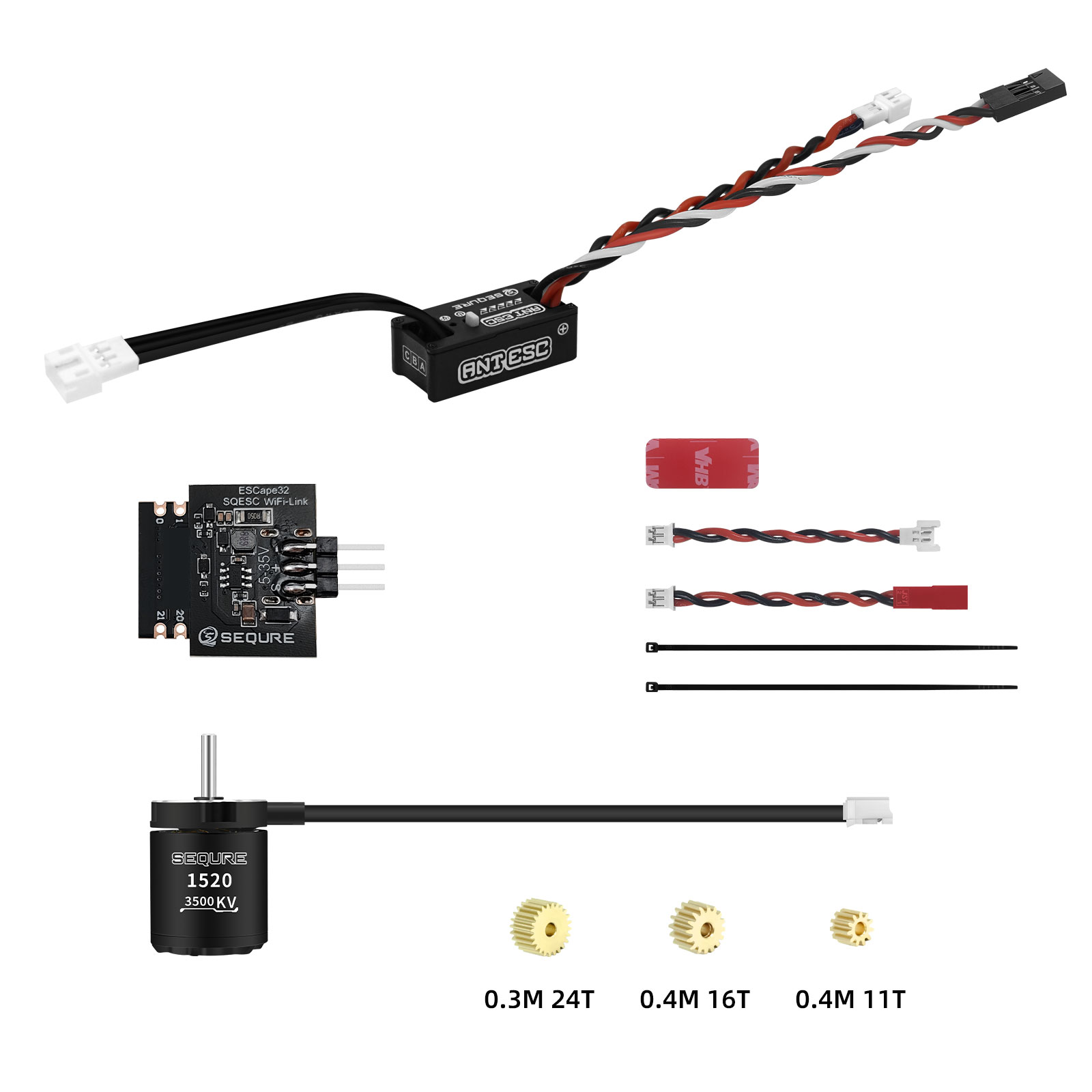 ANT ESC & 1520 Motor 2-3S High Performance Outer Rotor Brushless Power ...
